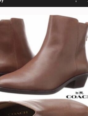 COACH Brown Leather Ankle Booties Women's Size 7